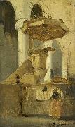 Johannes Bosboom The Pulpit of the Church in Hoorn Sweden oil painting artist